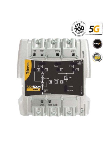 562422 MiniKom ΕΝΙΣΧ. ΚΕΝΤΡΙΚΟΣ Easy-F 5G LTE 116dBuV FM/V/2xU