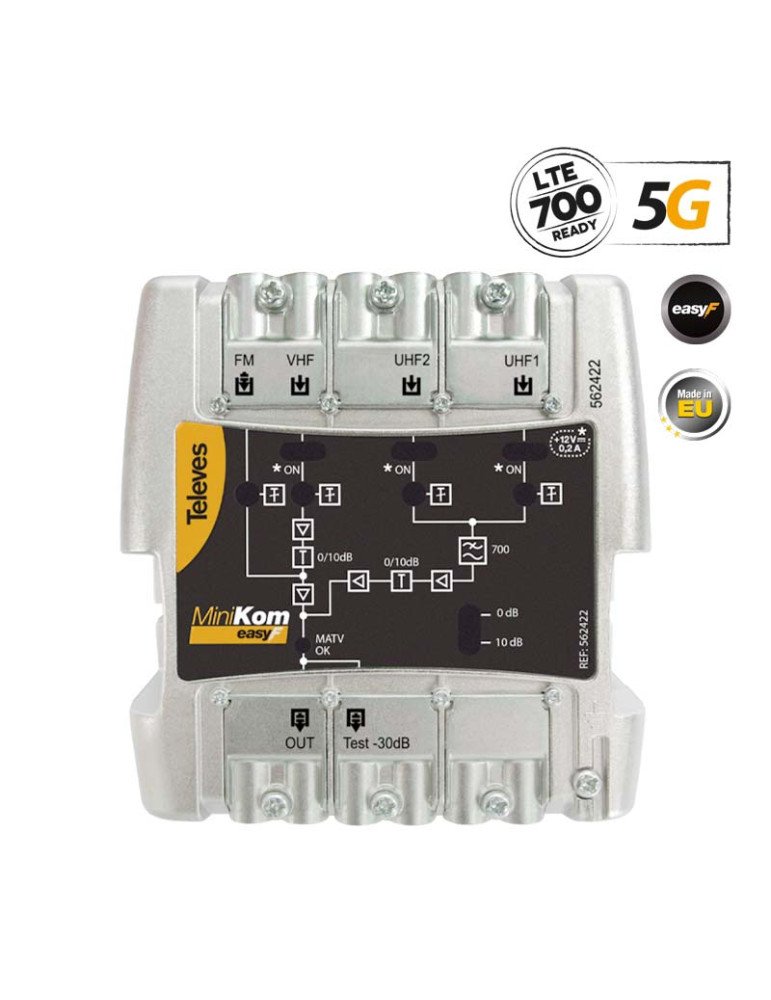 562422 MiniKom ΕΝΙΣΧ. ΚΕΝΤΡΙΚΟΣ Easy-F 5G LTE 116dBuV FM/V/2xU