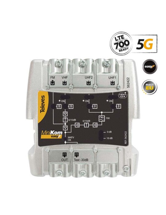 562422 MiniKom ΕΝΙΣΧ. ΚΕΝΤΡΙΚΟΣ Easy-F 5G LTE 116dBuV FM/V/2xU