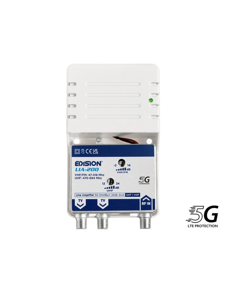 ΕΝΙΣΧΥΤHΣ ΓΡΑΜΜΗΣ LIA-200 5G UHF/VHF 24db 2out