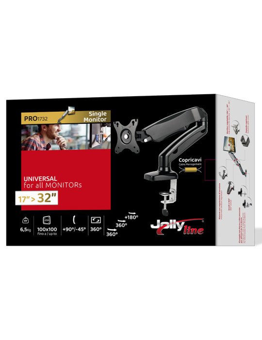 PRO-1732/SINGLE JollyLine ΒΑΣΗ MONITOR 17-32 μονή 360° 6,5kg