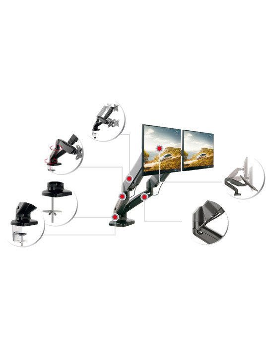 PRO-1732/DOUBLE JollyLine ΒΑΣΗ MONITOR 17-32 διπλή 360° 2x6,5kg