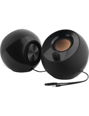 Creative Pebble Speakers For PC, 4.4 Watt, USB2.0, Black