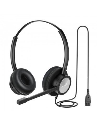 Supervoice SVC-122 Professional HD Call Center Headset Dual with QD and Uni-directional Noise Cancelling Mic, Without Bottom Cab