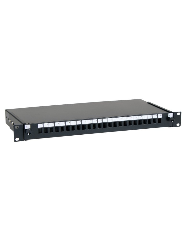 Masterlan ODF 24x SC Simplex or 24x LC Duplex, optic enclosure with patch panel and splice tray, 1U, 19", black - (ODF24SCSB2)