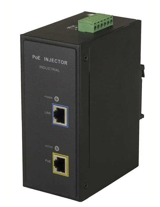 MaxLink DIN30-240 PoE injector - 100-240VAC/ 44-57VDC, 802.3af/at, 55V, 550mA, 30W, 1Gbit