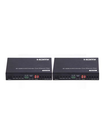4K HDMI+USB KVM Extender over IP/Fiber, with Audio Line in/out, RS232, Remote, LED ( include TX & RX ) (SX-EX57)