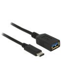 Delock 65634 Adapter SuperSpeed USB (USB 3.1 Gen 1) USB Type-C™ maleUSB Type A female 15 cm black