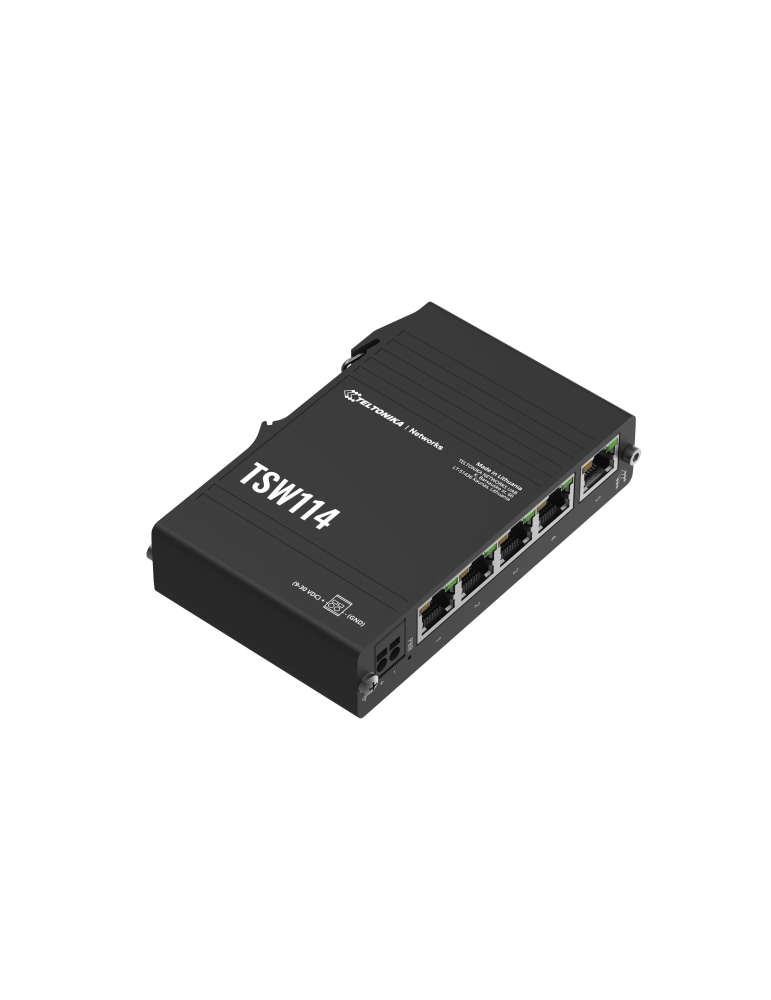 Teltonika TSW114, DIN Rail Ethernet Switch 5xGigabit with Passive PoE IN