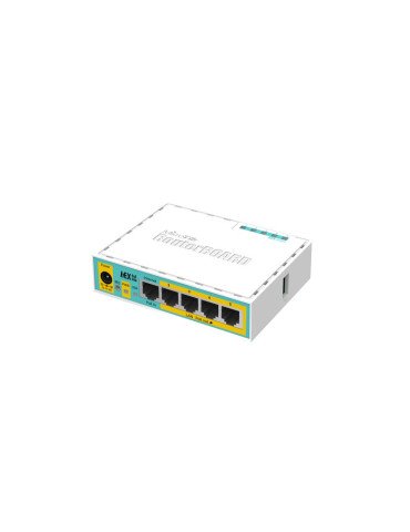 MikroTik RB750UPr2, hEX PoE lite, 650MHz, 64MB, 5xEthernet, PoE output for four ports, USB, L4