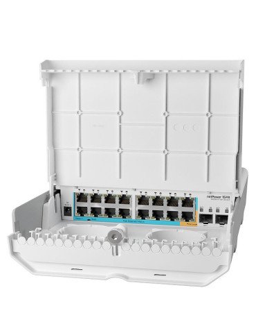 MikroTik CRS318-1Fi-15Fr-2S-OUT, netPower 15FR, 800MHz, 256MB, 16x10/100Mbps, 2xSFP, 1xPoE-Out, L5