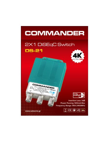Διακόπτες DiseqC 2:1 για συνδυασμό λήψης δύο δορυφόρων.