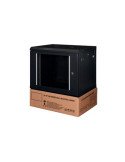 STEEL Επίτοιχη καμπίνα 12U με βάθος 450mm Μαύρη - (STEEL-12U6045-BL-F)