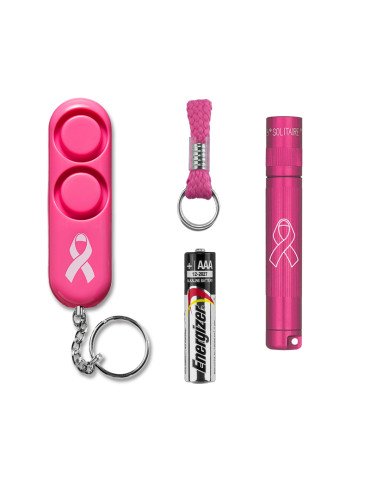 SJ3AUD6 Φακός MAGLITE Solitaire LED NBCF ροζ & SABRE KIT συναγερμού