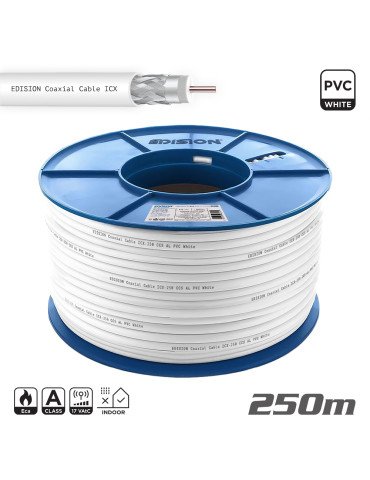 ΚΑΛΩΔΙΟ Coaxial ICX-250 CCS AL Eca PVC Λευκό 250m