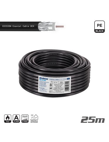 ΚΑΛΩΔΙΟ Coaxial OCX-25 CU AL Fca PE Μαύρο 25m